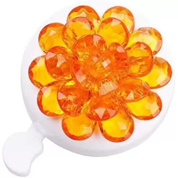 imageDRBIKE Kids Bike Bell for Girls Replacement Bicycle Handlebar Bell with Plastic Flower Cute Bike Safe Cycling Ring Horn Kids Bike AccessoriesCrystal Orange