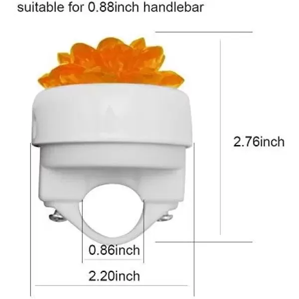 imageDRBIKE Kids Bike Bell for Girls Replacement Bicycle Handlebar Bell with Plastic Flower Cute Bike Safe Cycling Ring Horn Kids Bike AccessoriesCrystal Orange