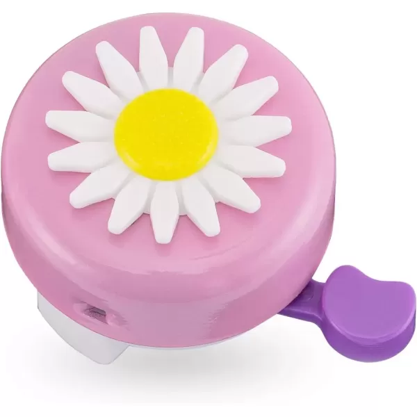 imageDRBIKE Kids Bike Bell for Girls Replacement Bicycle Handlebar Bell with Plastic Flower Cute Bike Safe Cycling Ring Horn Kids Bike AccessoriesDaisy Pink