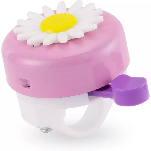 imageDRBIKE Kids Bike Bell for Girls Replacement Bicycle Handlebar Bell with Plastic Flower Cute Bike Safe Cycling Ring Horn Kids Bike AccessoriesDaisy Pink