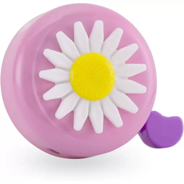 imageDRBIKE Kids Bike Bell for Girls Replacement Bicycle Handlebar Bell with Plastic Flower Cute Bike Safe Cycling Ring Horn Kids Bike AccessoriesDaisy Pink