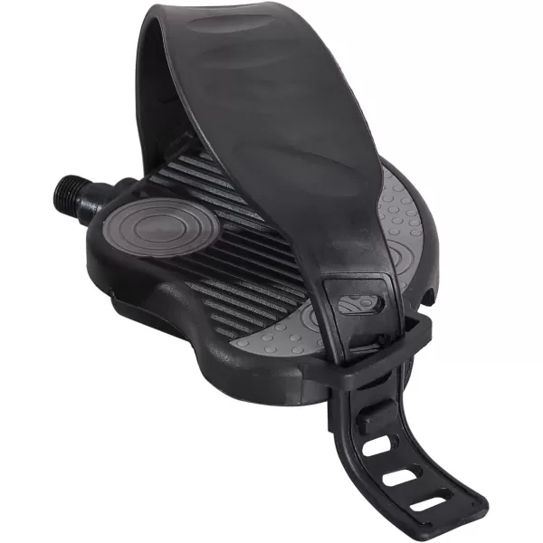 imageDRBIKE Replacement Bike Pedals with Straps for Indoor Stationary Bike Spin Bike Recumbent Exerciser Bicycle Black 1 Pair916 Inch Thread