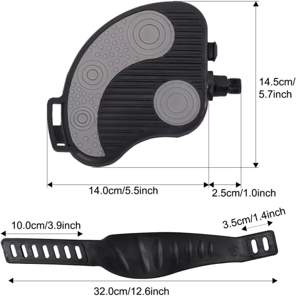 imageDRBIKE Replacement Bike Pedals with Straps for Indoor Stationary Bike Spin Bike Recumbent Exerciser Bicycle Black 1 Pair916 Inch Thread