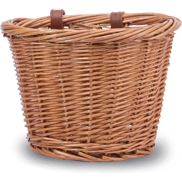 imageDRBIKE Wicker Kids Bike Basket for 1218 Inch Kids Bike Balance Bike Scooter Kids Bicycle Front Handlebar Wicker Baskets Kids Bike AccessoriesBrown Basket Fits for 1824 Inch Bike