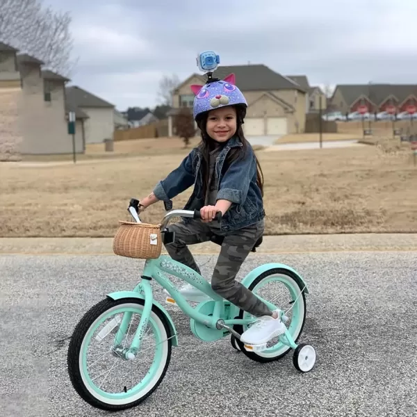 imageJOYSTAR 12 14 16 Inch Kids Cruiser Bike for Ages 27 Years Old Girls ampamp Boys Kids Bike with Training Wheels ampamp Coaster Brake Kids Cruiser Bicycles for ChildrenGreen