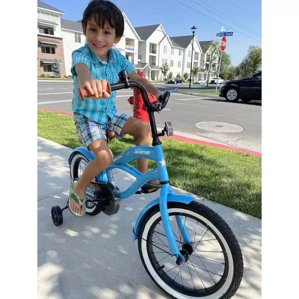imageJOYSTAR 12 14 16 Inch Kids Cruiser Bike for Ages 27 Years Old Girls ampamp Boys Kids Bike with Training Wheels ampamp Coaster Brake Kids Cruiser Bicycles for ChildrenBlue