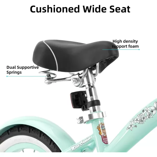 imageJOYSTAR 12 14 16 Inch Kids Cruiser Bike for Ages 27 Years Old Girls ampamp Boys Kids Bike with Training Wheels ampamp Coaster Brake Kids Cruiser Bicycles for ChildrenGreen