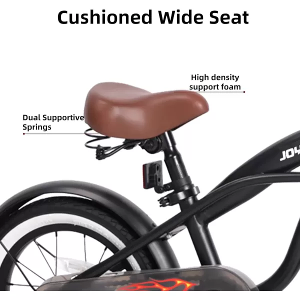 imageJOYSTAR 12 14 16 Inch Kids Cruiser Bike for Ages 27 Years Old Girls ampamp Boys Kids Bike with Training Wheels ampamp Coaster Brake Kids Cruiser Bicycles for ChildrenBlack