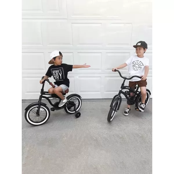 imageJOYSTAR 12 14 16 Inch Kids Cruiser Bike for Ages 27 Years Old Girls ampamp Boys Kids Bike with Training Wheels ampamp Coaster Brake Kids Cruiser Bicycles for ChildrenBlack
