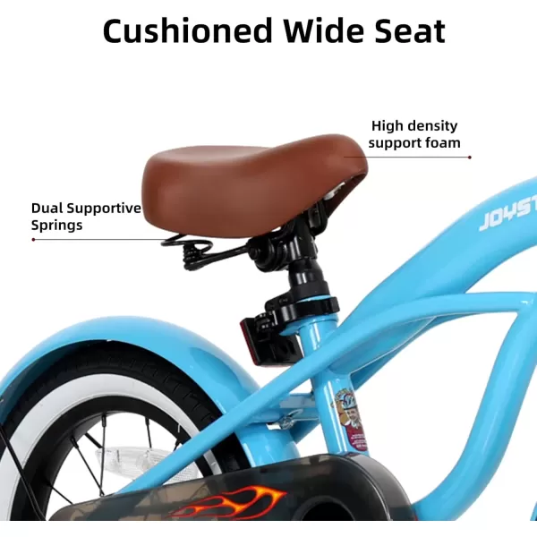 imageJOYSTAR 12 14 16 Inch Kids Cruiser Bike for Ages 27 Years Old Girls ampamp Boys Kids Bike with Training Wheels ampamp Coaster Brake Kids Cruiser Bicycles for ChildrenBlue