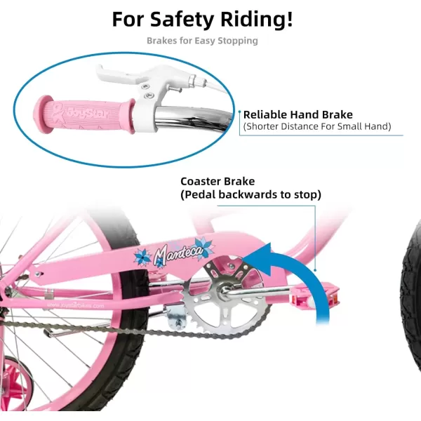 imageJOYSTAR 20 Inch Girls Bike with Training Wheels Banana Seat Bike for Girls Ages 712 Years Old Kids Girls Bicycle with Front Handbrake and Coaster Brakes Kickstand IncludedPink