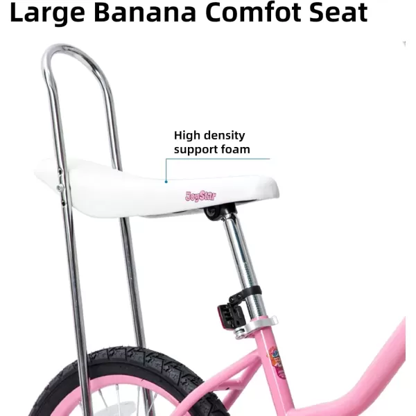 imageJOYSTAR 20 Inch Girls Bike with Training Wheels Banana Seat Bike for Girls Ages 712 Years Old Kids Girls Bicycle with Front Handbrake and Coaster Brakes Kickstand IncludedPink