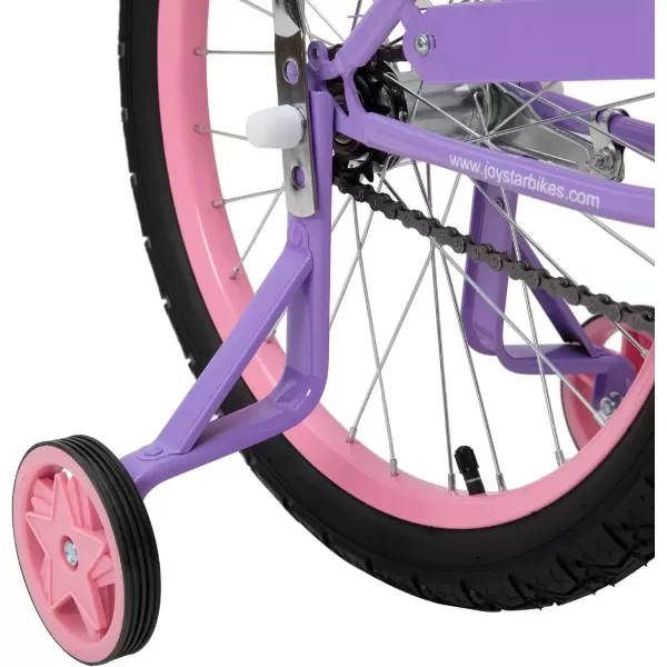 imageJOYSTAR 20 Inch Girls Bike with Training Wheels Banana Seat Bike for Girls Ages 712 Years Old Kids Girls Bicycle with Front Handbrake and Coaster Brakes Kickstand IncludedPurple