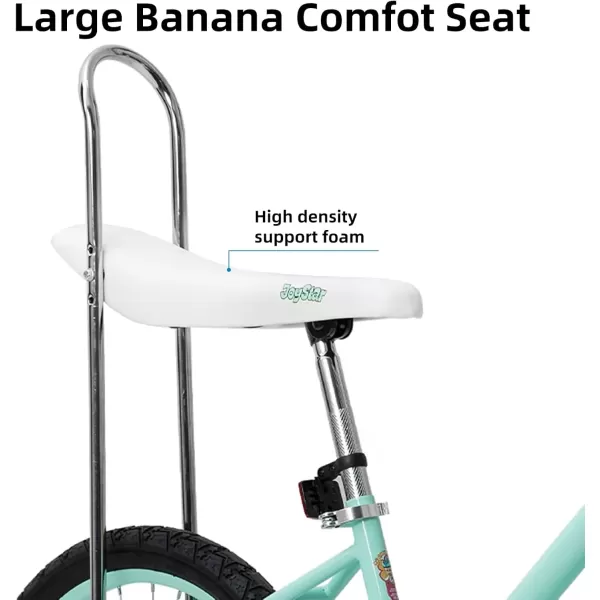 imageJOYSTAR 20 Inch Girls Bike with Training Wheels Banana Seat Bike for Girls Ages 712 Years Old Kids Girls Bicycle with Front Handbrake and Coaster Brakes Kickstand IncludedGreen