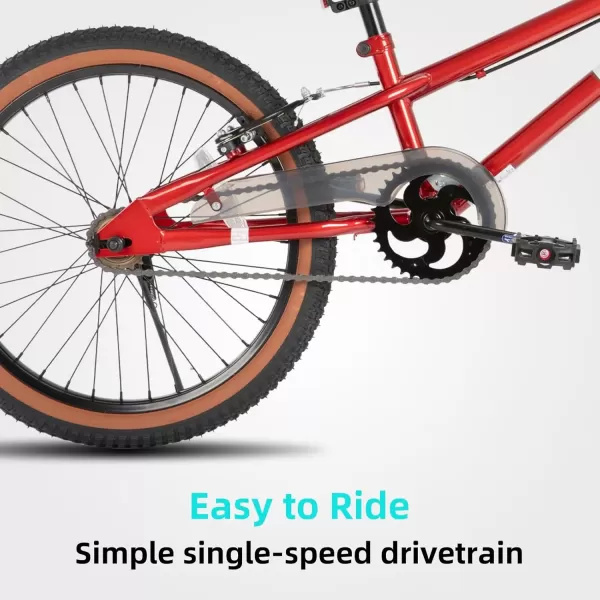 imageJOYSTAR 20 Inch Kids Bike for Age 710 Years 20 Inch Freestyle BMX Bike for Kids and Beginner Level Rider Kids BicycleRed