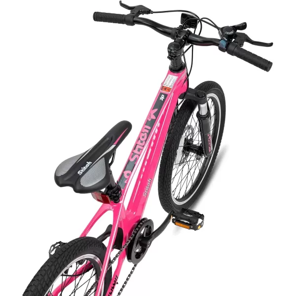 imageJOYSTAR 20 Inch Kids Bike for Ages 712 Year Old Boys Girls Magnesium Alloy Kids Mountain Bicycle with Shimano 7Speed ampamp Dual Disc Brake Muliple ColorsPink