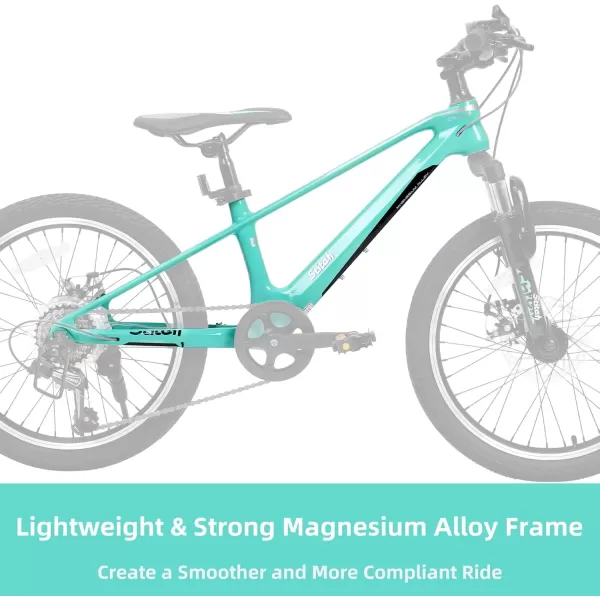 imageJOYSTAR 20 Inch Kids Bike for Ages 712 Year Old Boys Girls Magnesium Alloy Kids Mountain Bicycle with Shimano 7Speed ampamp Dual Disc Brake Muliple ColorsGreen