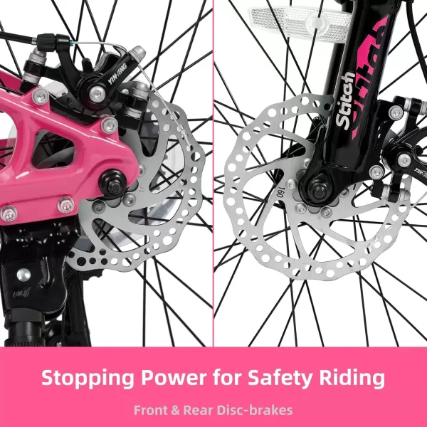 imageJOYSTAR 20 Inch Kids Bike for Ages 712 Year Old Boys Girls Magnesium Alloy Kids Mountain Bicycle with Shimano 7Speed ampamp Dual Disc Brake Muliple ColorsPink
