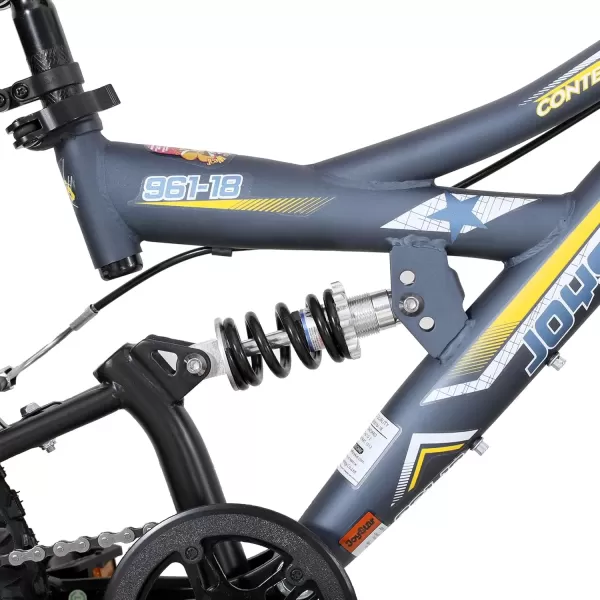 imageJOYSTAR 20 Inch Kids Bike for Boys Girls Ages 713 Years Old DualSuspension Kids Mountain Bike with Dual Handbrake ampamp Kickstand Multiple ColorsBlue