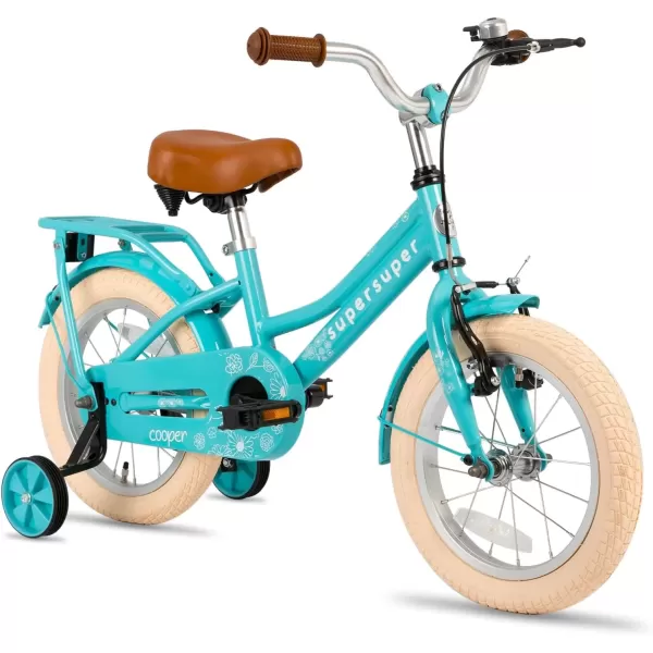 imageJOYSTAR Girls Bike for 212 Years Old Toddlers and Kids 12quot 14quot 16quot Kids Bike with Training Wheels 20 Inch Kids Bicycle with Kickstand Retro Style Kids BikesZGreen