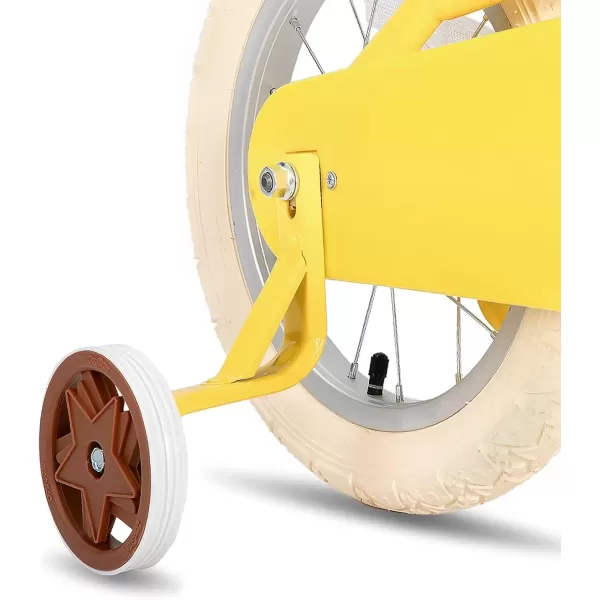 imageJOYSTAR Girls Bike for 212 Years Old Toddlers and Kids 12quot 14quot 16quot Kids Bike with Training Wheels 20 Inch Kids Bicycle with Kickstand Retro Style Kids BikesSunny Yellow