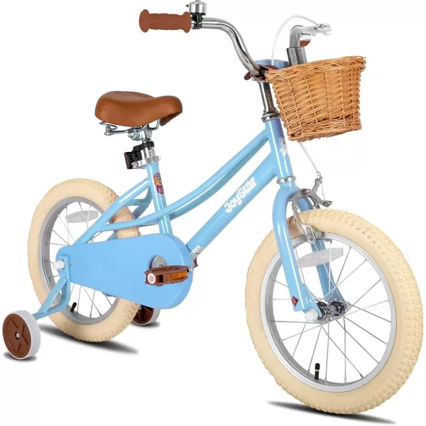 imageJOYSTAR Girls Bike for 212 Years Old Toddlers and Kids 12quot 14quot 16quot Kids Bike with Training Wheels 20 Inch Kids Bicycle with Kickstand Retro Style Kids BikesSky Blue