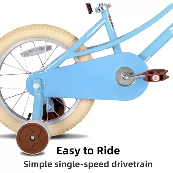 imageJOYSTAR Girls Bike for 212 Years Old Toddlers and Kids 12quot 14quot 16quot Kids Bike with Training Wheels 20 Inch Kids Bicycle with Kickstand Retro Style Kids BikesSky Blue