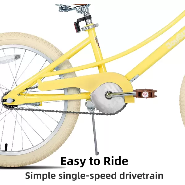 imageJOYSTAR Girls Bike for 212 Years Old Toddlers and Kids 12quot 14quot 16quot Kids Bike with Training Wheels 20 Inch Kids Bicycle with Kickstand Retro Style Kids BikesSunny Yellow