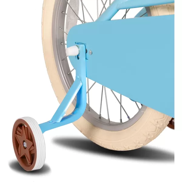 imageJOYSTAR Girls Bike for 212 Years Old Toddlers and Kids 12quot 14quot 16quot Kids Bike with Training Wheels 20 Inch Kids Bicycle with Kickstand Retro Style Kids BikesSky Blue