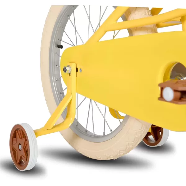 imageJOYSTAR Girls Bike for 212 Years Old Toddlers and Kids 12quot 14quot 16quot Kids Bike with Training Wheels 20 Inch Kids Bicycle with Kickstand Retro Style Kids BikesSunny Yellow