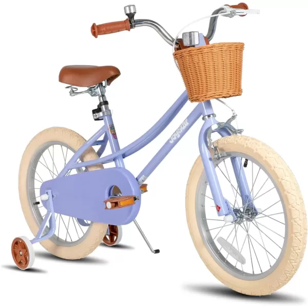 imageJOYSTAR Girls Bike for 212 Years Old Toddlers and Kids 12quot 14quot 16quot Kids Bike with Training Wheels 20 Inch Kids Bicycle with Kickstand Retro Style Kids BikesViolet