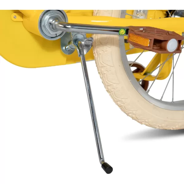 imageJOYSTAR Girls Bike for 212 Years Old Toddlers and Kids 12quot 14quot 16quot Kids Bike with Training Wheels 20 Inch Kids Bicycle with Kickstand Retro Style Kids BikesSunny Yellow