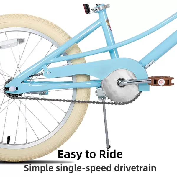 imageJOYSTAR Girls Bike for 212 Years Old Toddlers and Kids 12quot 14quot 16quot Kids Bike with Training Wheels 20 Inch Kids Bicycle with Kickstand Retro Style Kids BikesSky Blue