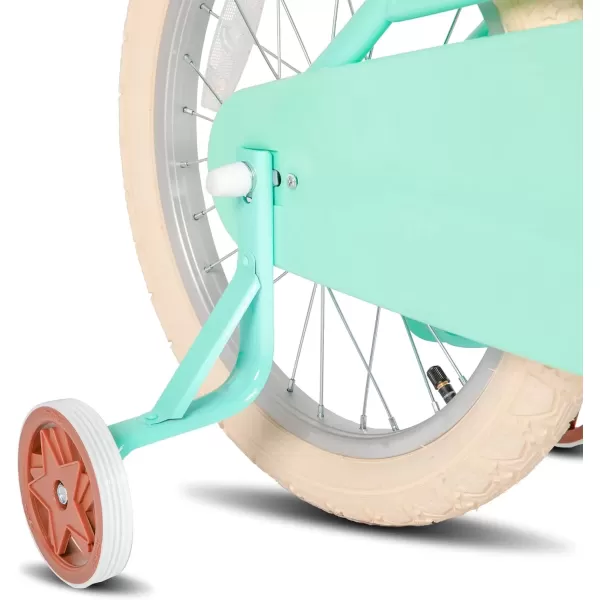 imageJOYSTAR Girls Bike for 212 Years Old Toddlers and Kids 12quot 14quot 16quot Kids Bike with Training Wheels 20 Inch Kids Bicycle with Kickstand Retro Style Kids BikesMint Green