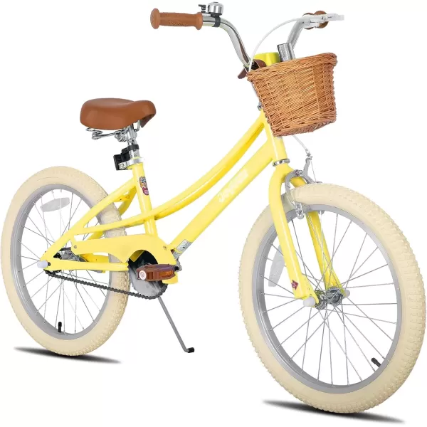 imageJOYSTAR Girls Bike for 212 Years Old Toddlers and Kids 12quot 14quot 16quot Kids Bike with Training Wheels 20 Inch Kids Bicycle with Kickstand Retro Style Kids BikesSunny Yellow