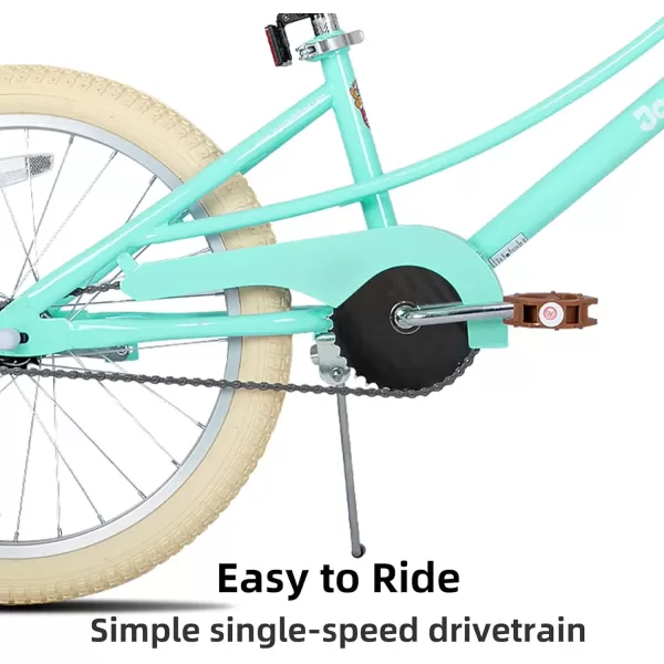 imageJOYSTAR Girls Bike for 212 Years Old Toddlers and Kids 12quot 14quot 16quot Kids Bike with Training Wheels 20 Inch Kids Bicycle with Kickstand Retro Style Kids BikesMint Green