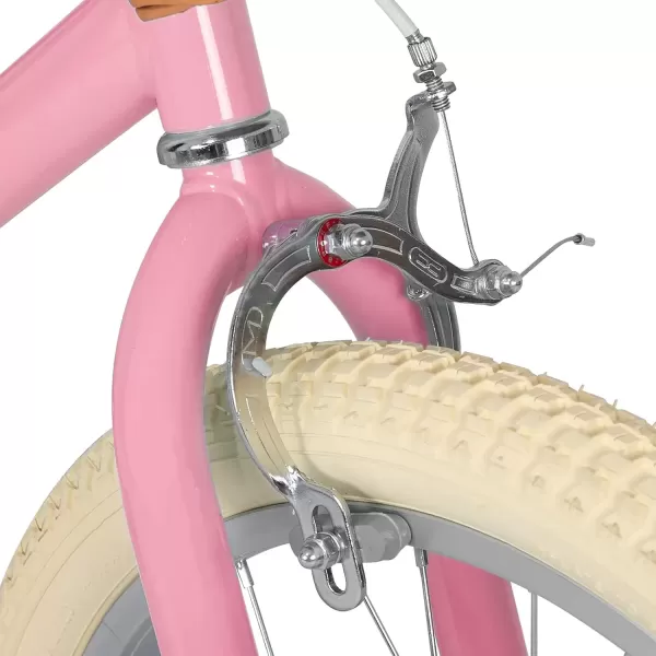 imageJOYSTAR Girls Bike for 212 Years Old Toddlers and Kids 12quot 14quot 16quot Kids Bike with Training Wheels 20 Inch Kids Bicycle with Kickstand Retro Style Kids BikesLight Pink