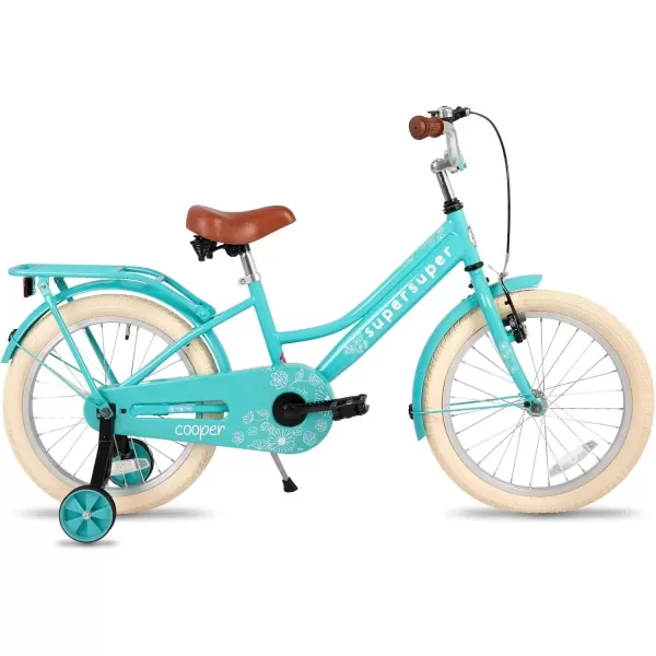 imageJOYSTAR Girls Bike for 212 Years Old Toddlers and Kids 12quot 14quot 16quot Kids Bike with Training Wheels 20 Inch Kids Bicycle with Kickstand Retro Style Kids BikesZGreen