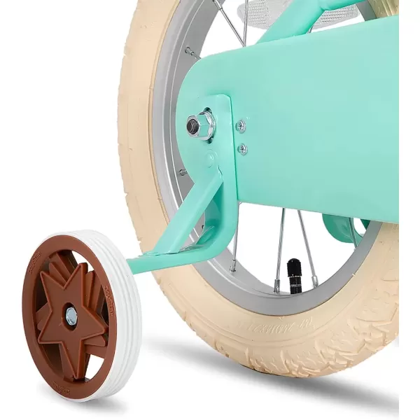 imageJOYSTAR Girls Bike for 212 Years Old Toddlers and Kids 12quot 14quot 16quot Kids Bike with Training Wheels 20 Inch Kids Bicycle with Kickstand Retro Style Kids BikesMint Green