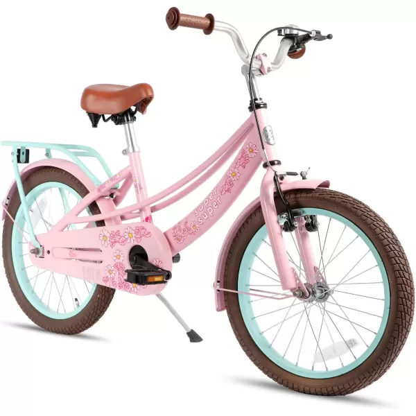 imageJOYSTAR Girls Bike for Toddlers and Kids Age 310 Years 14 16 18 Inch Kids Bike with Training Wheels and Handbrakes 20Inch Girls Bike Multiple ColorsLola Pink