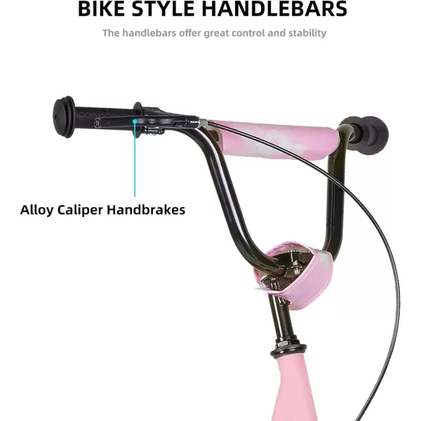 imageJOYSTAR Kick Scooter for Ages 59 Years Old Boys Girls 12 Inch Big Wheels Scooters for Kids Teens and Adults Rear Brake and Adjustable Handlebar Kids ScooterPink