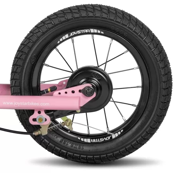 imageJOYSTAR Kick Scooter for Ages 59 Years Old Boys Girls 12 Inch Big Wheels Scooters for Kids Teens and Adults Rear Brake and Adjustable Handlebar Kids ScooterPink