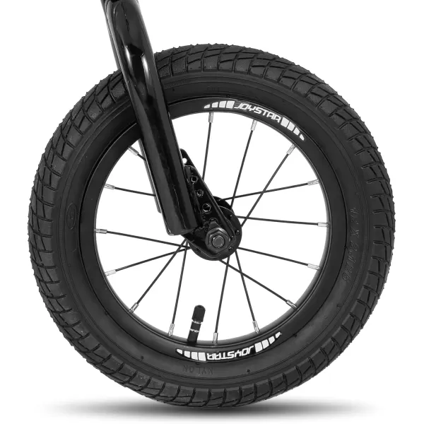 imageJOYSTAR Kick Scooter for Ages 59 Years Old Boys Girls 12 Inch Big Wheels Scooters for Kids Teens and Adults Rear Brake and Adjustable Handlebar Kids ScooterBlack