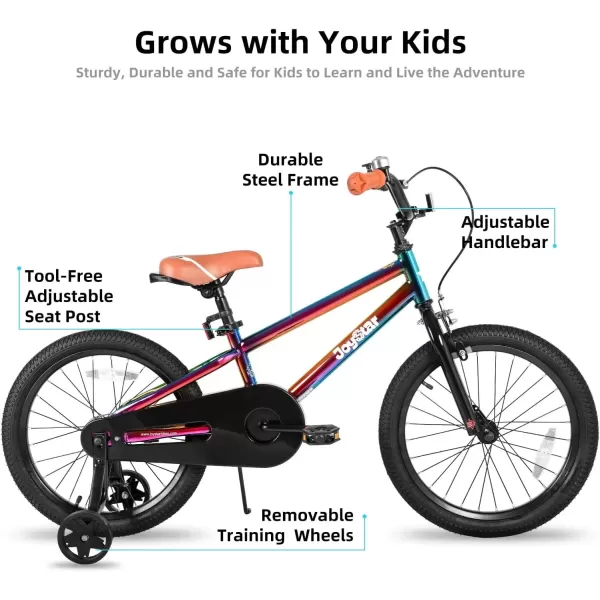 imageJOYSTAR Kids Bike for Ages 212 Years Old Boys Girls 1220 Inch BMX Style Kids Bikes with Training Wheels Children Bicycle for Kids and Toddler Multiple ColorsOil Slick