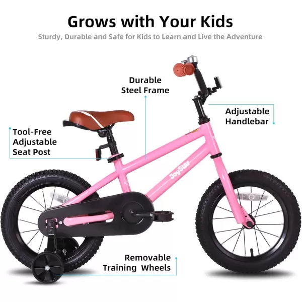 imageJOYSTAR Kids Bike for Ages 212 Years Old Boys Girls 1220 Inch BMX Style Kids Bikes with Training Wheels Children Bicycle for Kids and Toddler Multiple ColorsPink