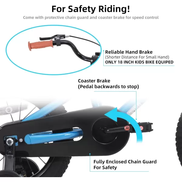 imageJOYSTAR Kids Bike for Ages 212 Years Old Boys Girls 1220 Inch BMX Style Kids Bikes with Training Wheels Children Bicycle for Kids and Toddler Multiple ColorsBlue