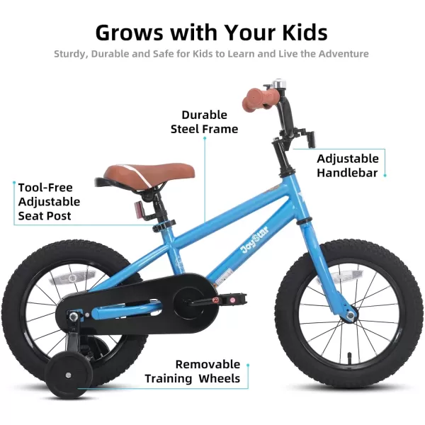 imageJOYSTAR Kids Bike for Ages 212 Years Old Boys Girls 1220 Inch BMX Style Kids Bikes with Training Wheels Children Bicycle for Kids and Toddler Multiple ColorsBlue