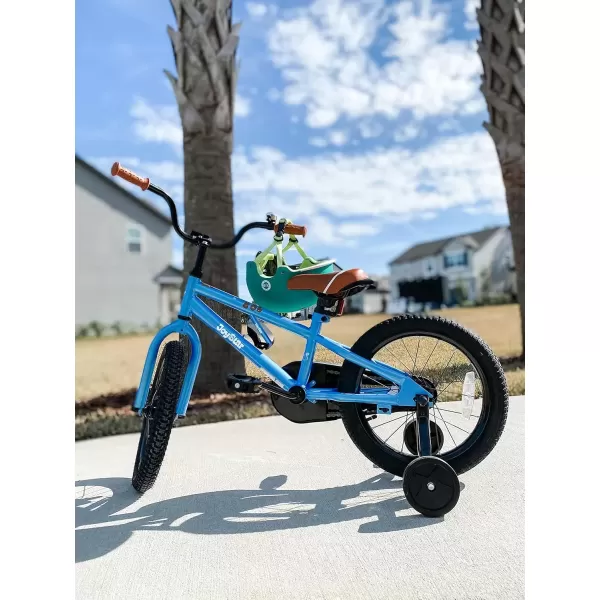 imageJOYSTAR Kids Bike for Ages 212 Years Old Boys Girls 1220 Inch BMX Style Kids Bikes with Training Wheels Children Bicycle for Kids and Toddler Multiple ColorsBlue