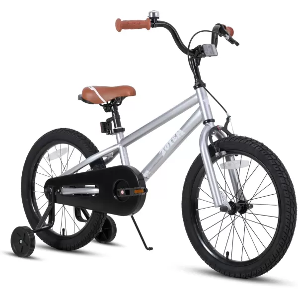imageJOYSTAR Kids Bike for Ages 212 Years Old Boys Girls 1220 Inch BMX Style Kids Bikes with Training Wheels Children Bicycle for Kids and Toddler Multiple ColorsSilver