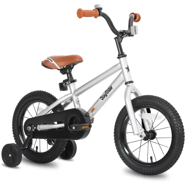 imageJOYSTAR Kids Bike for Ages 212 Years Old Boys Girls 1220 Inch BMX Style Kids Bikes with Training Wheels Children Bicycle for Kids and Toddler Multiple ColorsSilver